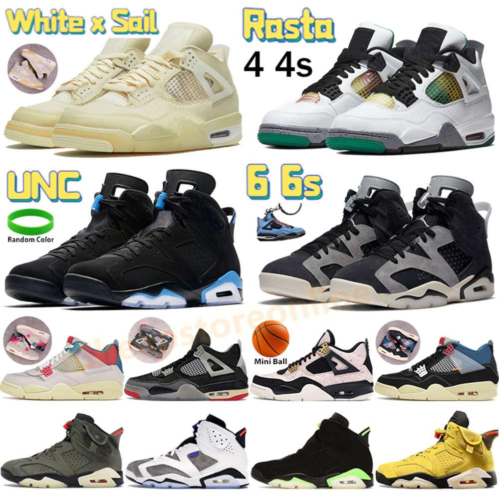

White x sail bred 4 4s basketball shoes noir guava ice rasta 6 mens sneakers 6s UNC sport blue DMP black infrared cat tech chrome reflective