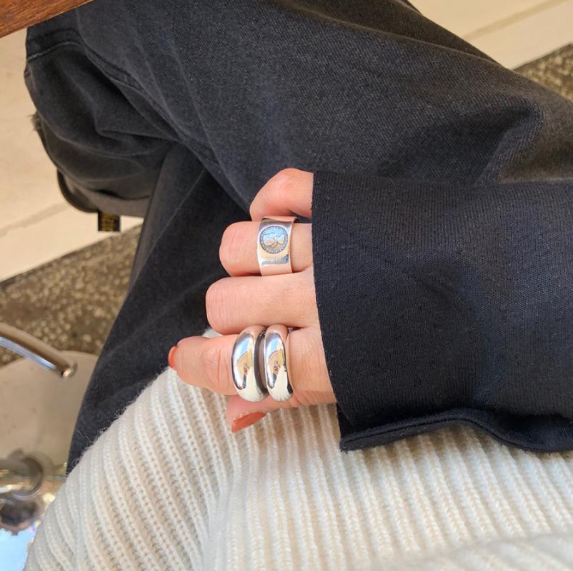 

Cluster Rings LouLeur 925 Sterling Silver Empress Avatar Fashion Vintage Figure Index Finger Open For Women Fine Jewelry