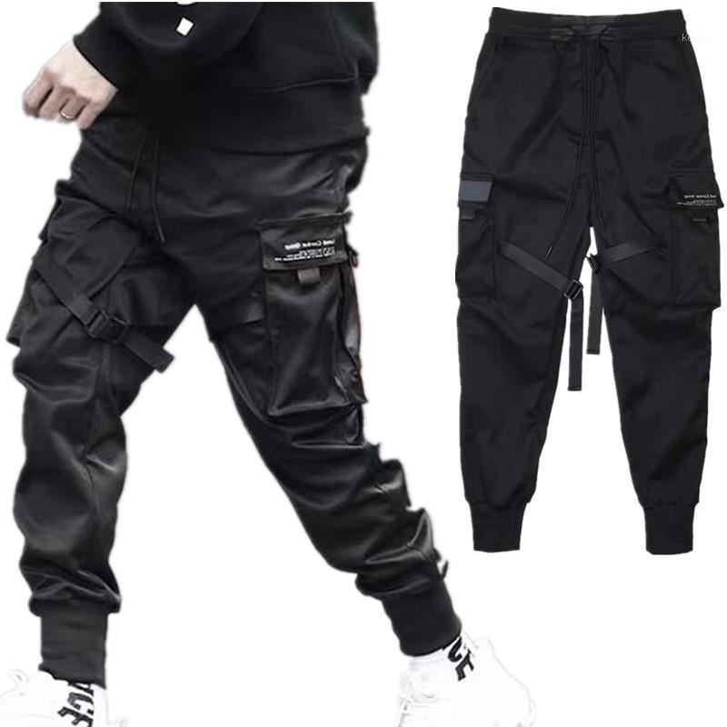 

Men's Pants Hip Hop Boy Pockets Elastic Waist Harem Pant Men Streetwear Punk Casual Ribbons Design Trousers Jogger Male Dancing Black