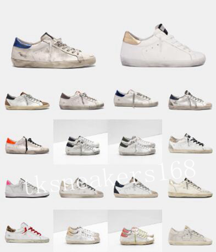 

2021 High quality fashion Man Women Casual Shoes White pink colour Golden Sneakers Super Star Sequin Classic Do-old Dirty Shoe Goose Designer, #1