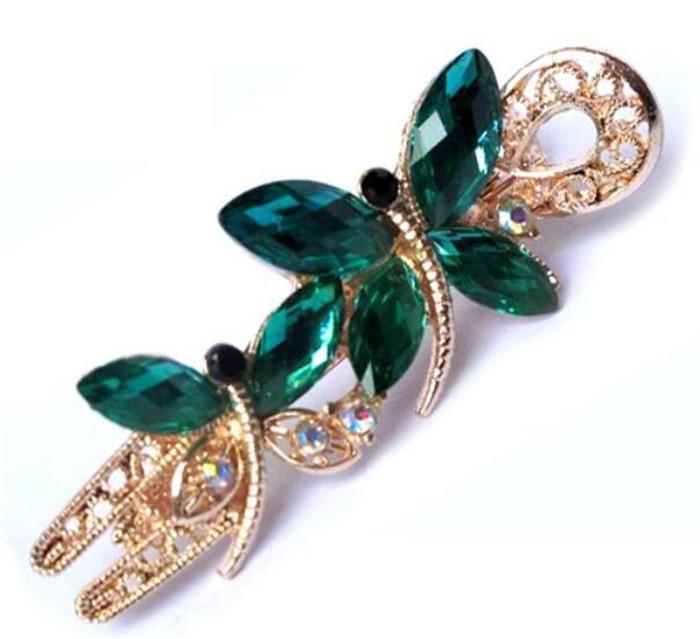 

2021 Bridal Hair Jewelry Charm Gold Plated Crystal Butterfly Hair Clips Hairpin Wedding Hair Accessories For Women gift