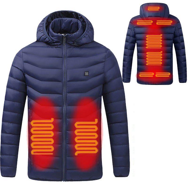 

Outdoor Jackets&Hoodies Men Heated Jacket USB Winter Electric Heating Jackets Warm Sprots Thermal Coat Clothing Heatable Cotton, Blue;black
