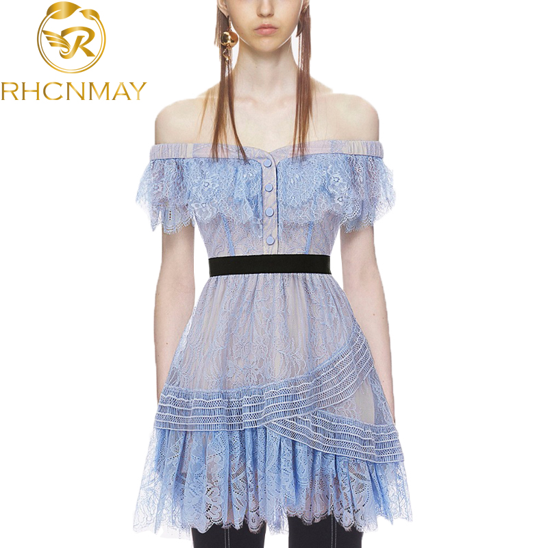 

summer slash neck beach lace dress 2021 new women ruffle sleeve elegant vintage beach casual dressesswimwear bathing suits swimsuit, Black;gray