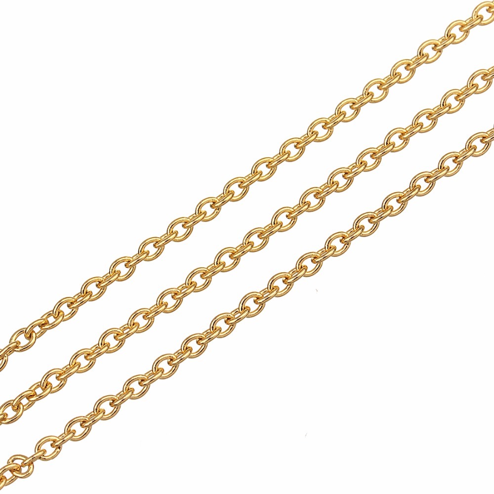 

10Yards Continue/Roll Gold StainlSteel Link Chain Curb Chain Necklace Cuban Link Chain For Men and Women Gift X0509