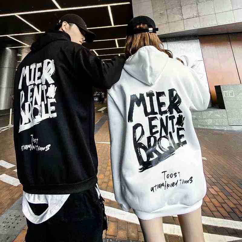 

Big brand oversize national hip hop Plush sweater men's fashion hooded loose fat coat winter, Black