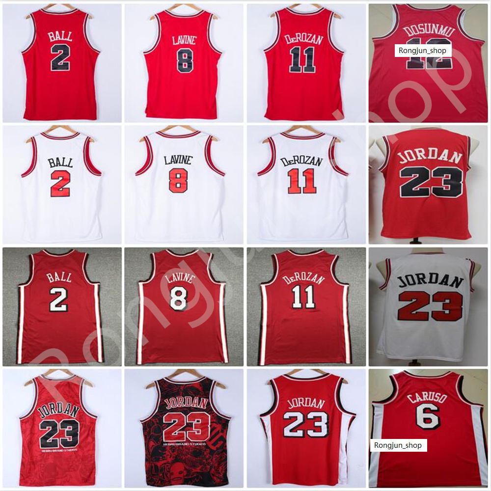 

2022 Top Quality Stitched 6 Alex Caruso Demar 11 DeRozan 75th Diamond Basketball Jerseys Red Lonzo 2 Ball Zach 8 LaVine 12 Ayo Dosunmu Men size S-XXL, Picture