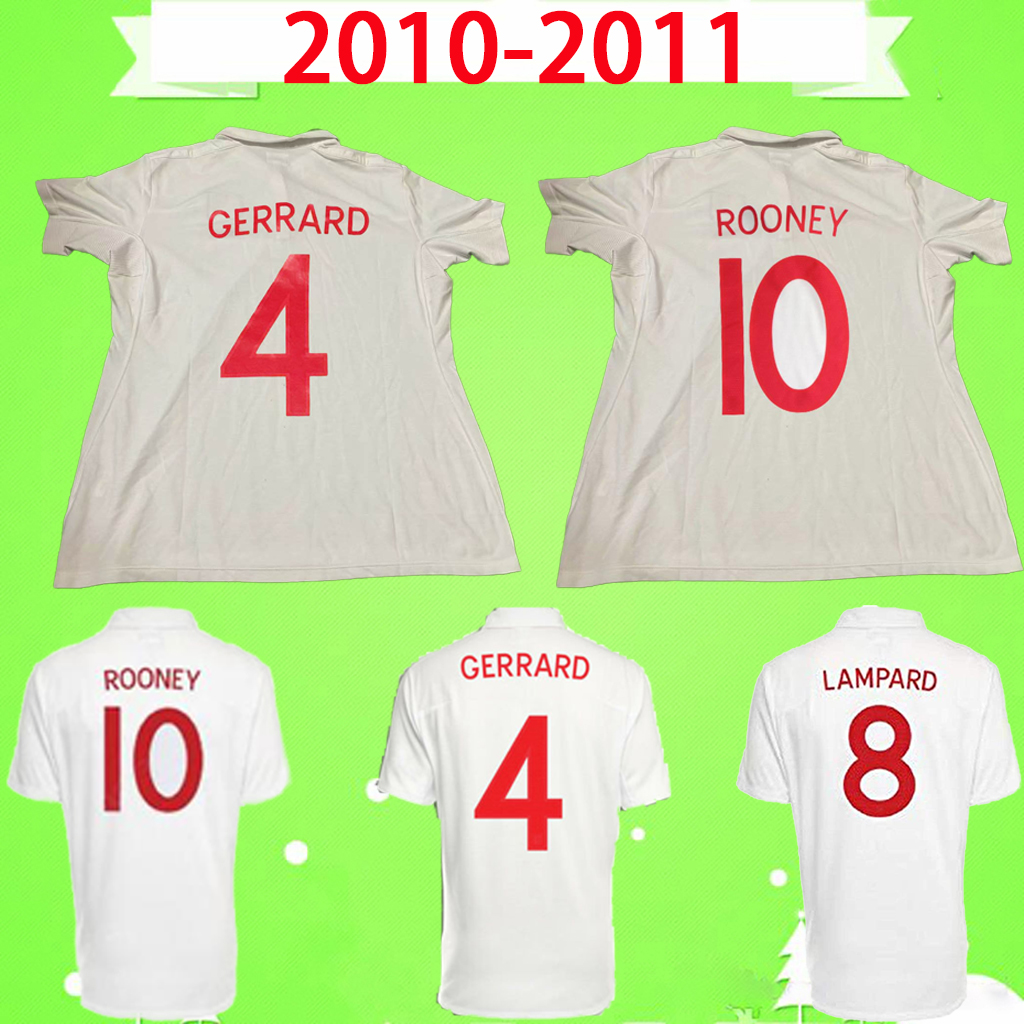 

2010 soccer jerseys retro 10 11 vintage football shirts 2011 home white S-2XL Top quality ROONEY BECKHAM
