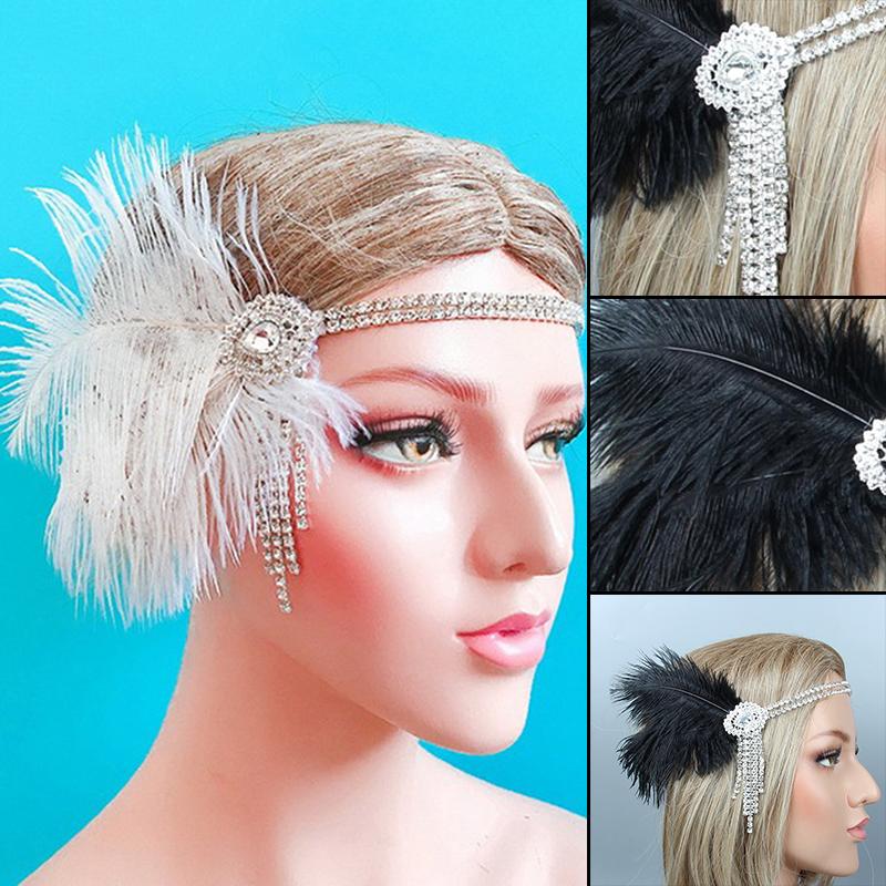 

Hair Clips & Barrettes Elegant Vintage Style Women Peacock Feather Headband Diamond Hairband Ring Party NIN668, Golden;silver