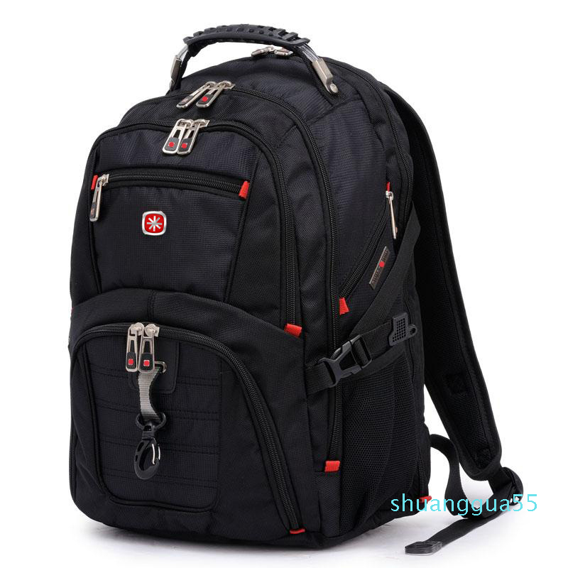 

Swiss Men's Backpack 15.6 inch Computer Notebook School Travel Bags Unisex Large Capacity bagpack waterproof Business mochila, Black