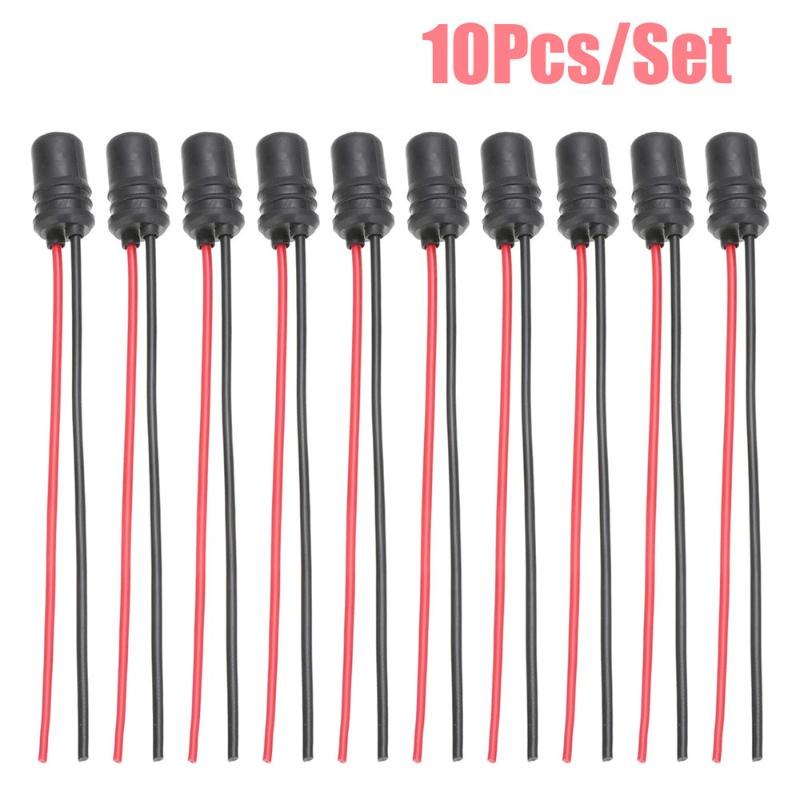 

Car Headlights 10pcs Bulb Socket Adapter Holder With Wire Connector Fit For Boats SUV T10 W5W LED Light Wedge Connectors
