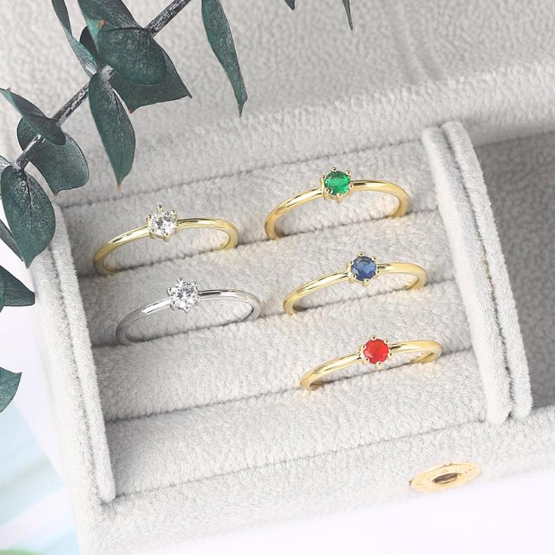 

Wedding Rings Thin For Women Yellow Gold Color Cubic Zirconia Engagement Finger Ring Bride Jewellry Fashion Jewelry R112, Slivery;golden