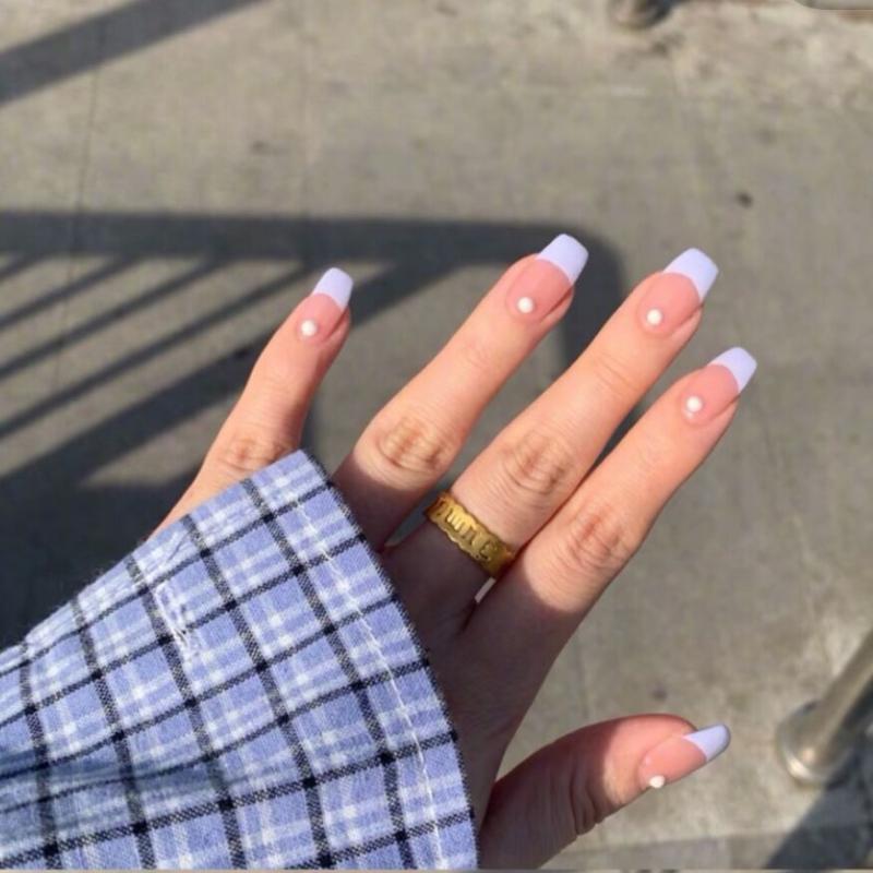 

False Nails 24pcs Glossy Coffin Fake Pink Thick Faux Ballerina Press On Reuseable Square Manicure Tips, False nail