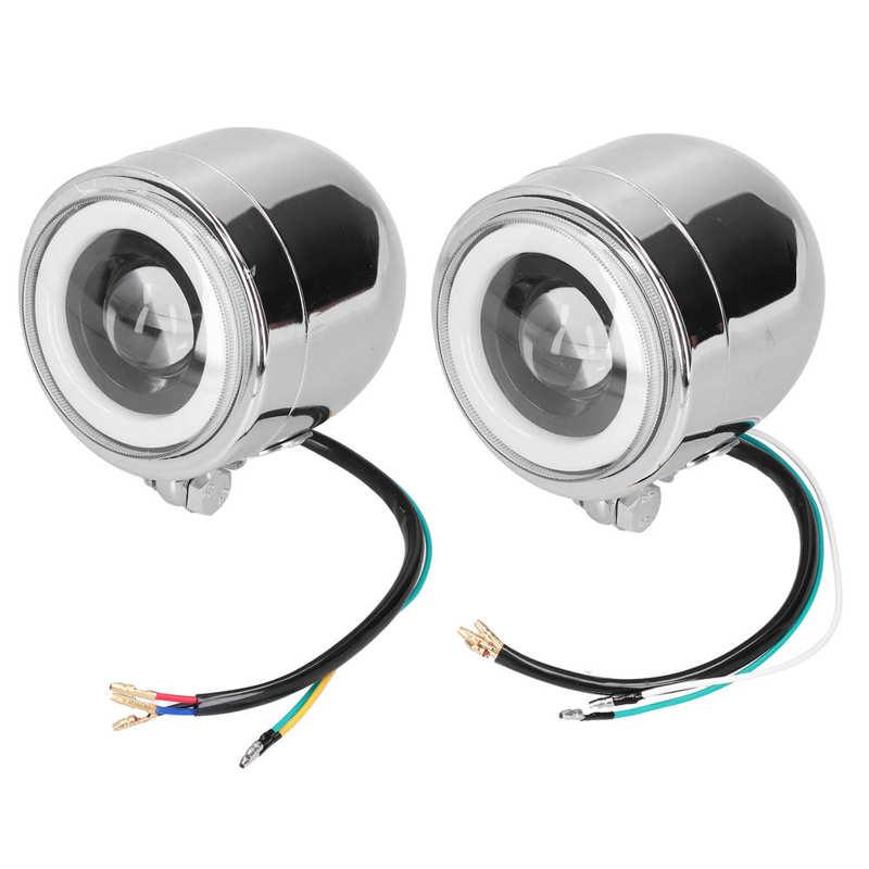 

Car Headlights Accessories Auto Universal 4.25in LED Headlamp Round Angel Eyes High Low Beam Retro Motorcycle DRL Chromeplate