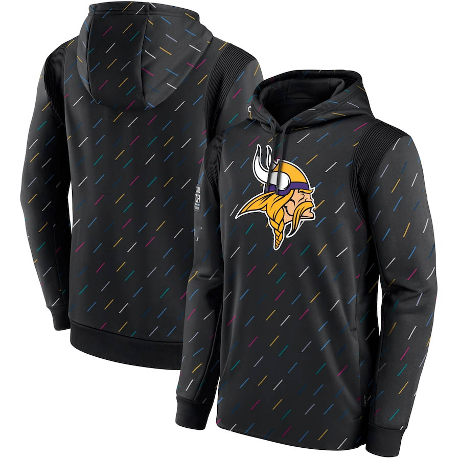 

Minnesota's MEN WOMEN Vikings's Sweatshirts Crucial Catch Therma Pullover Hoodie Charcoal, Black