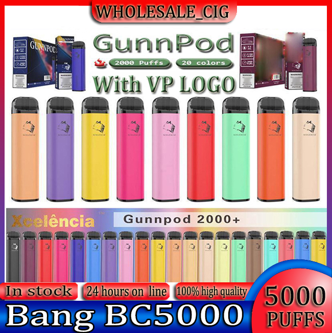

GUNNPOD Disposable Vape 1250mAh Battery 2000 Puffs E Cigarette Deivce 18350 8ml Vaporizer Starter Kit VS Elf Bar 20 colour Pen Pod PUFF Gunpod