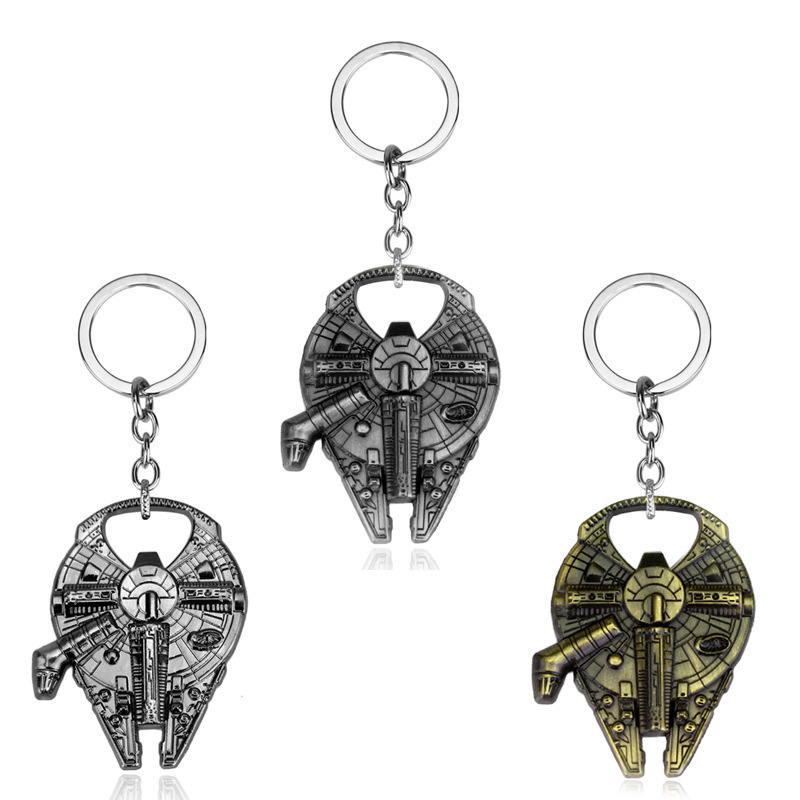 

Movie Series Keychains Opener Star Airship Spaceship Beer Bottle Key Rings Metal Keyring Chains Fashion Jewelry Pendant Accessories
