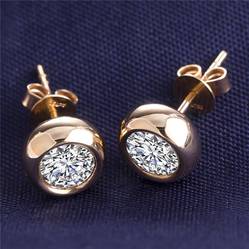 

Stud JOVOVASMILE 1Pair 0.5CT Fashion Moissanite Earring 18K Solid Gold Ladies Earrings Jewelry Birthday Gift Wholesale Women, Golden;silver