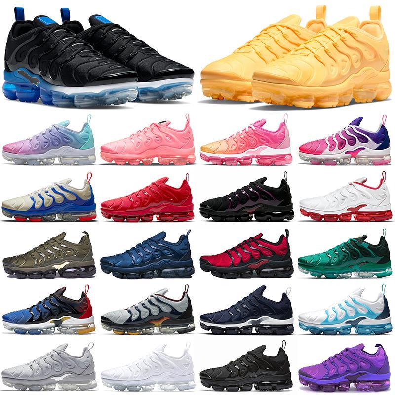 

TN plus Cushion running shoes together triple black white red pink sea lemon lime Olympic mens trainers Bleached Aqua Be True women sneakers, Color #11