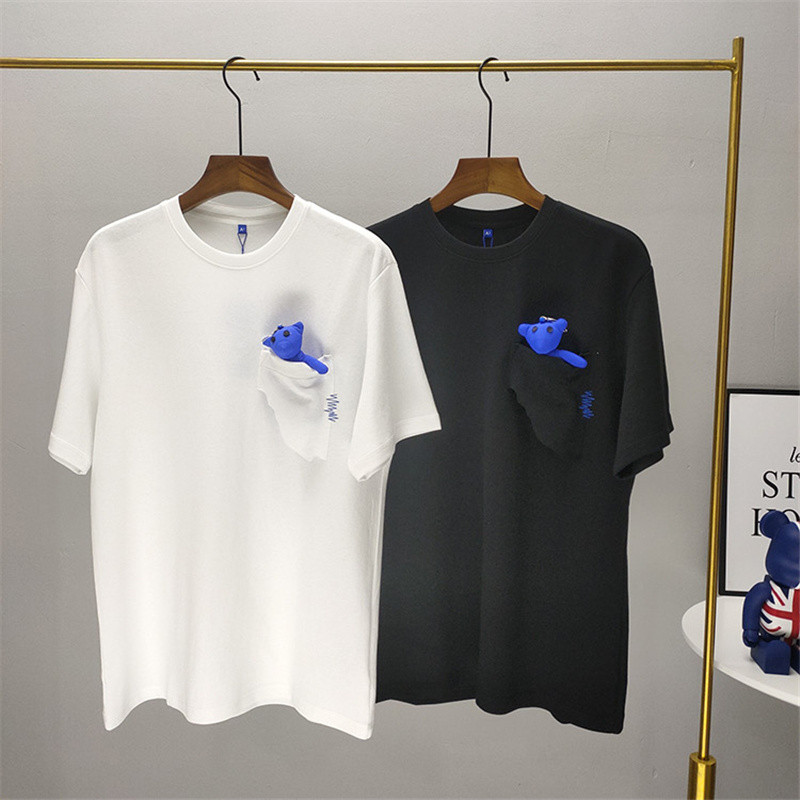 

Pocket High Quality 1 Men's Women's Short Sleeve T-Shirt, White;black