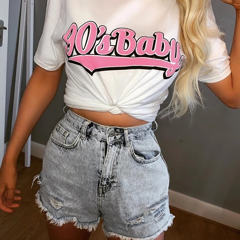 

Korean Fashion 90s Baby Kawaii Cute Aesthetics Casual Funny Female Tee 100% Cotton White Purple Harajuku Hipster Women T-Shirt 210518
