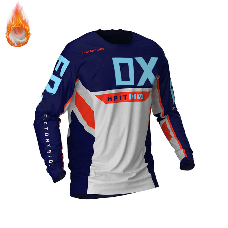 

Winter t-shirt fashion Off-Road Mountain bike Downhill Jersey Wol Fleece Locomotief shirt Motors J0624, Fleece jersey6