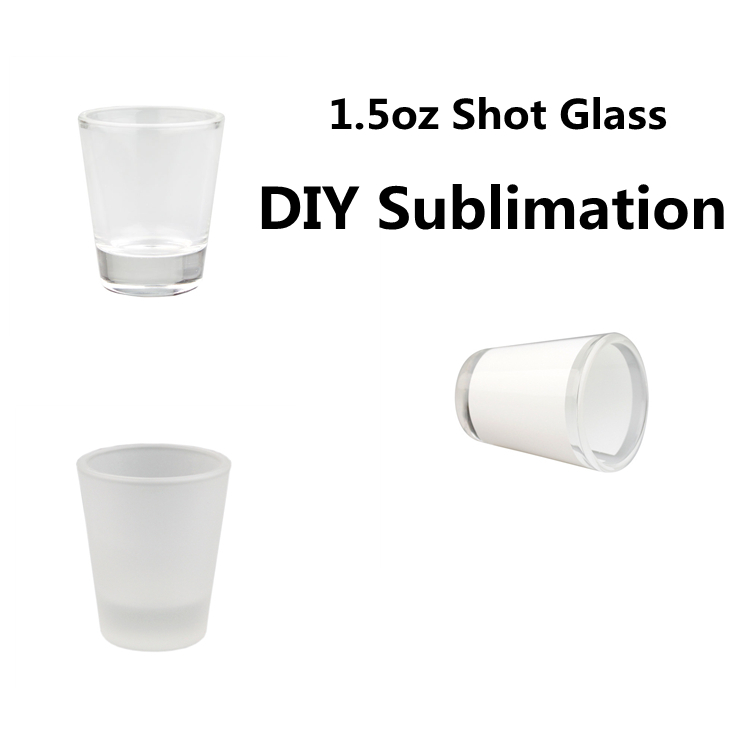 

1.5oz Sublimation Shot Glass 50ml White Blank Wine Glasses Heat Transfer Drinking Mugs DIY Custom Frosted Clear Liquor Cups Whiskey Beer Party Drinkware Whoesale