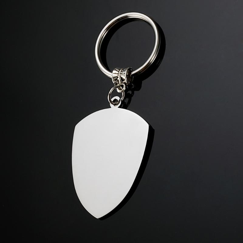 

Keychains 100% Stainless Steel Shield Keychain Blank For Engrave Metal Military Plate Key Chain Mirror Polished Wholesale 10pcs
