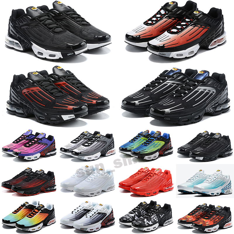 

Mens Tn 3 Plus Tuned III Running Shoes TN3 Trainers Noir Triple Black Wolf Grey Blanche White Blue Nebula Sneakers Size 40-45, Color 21