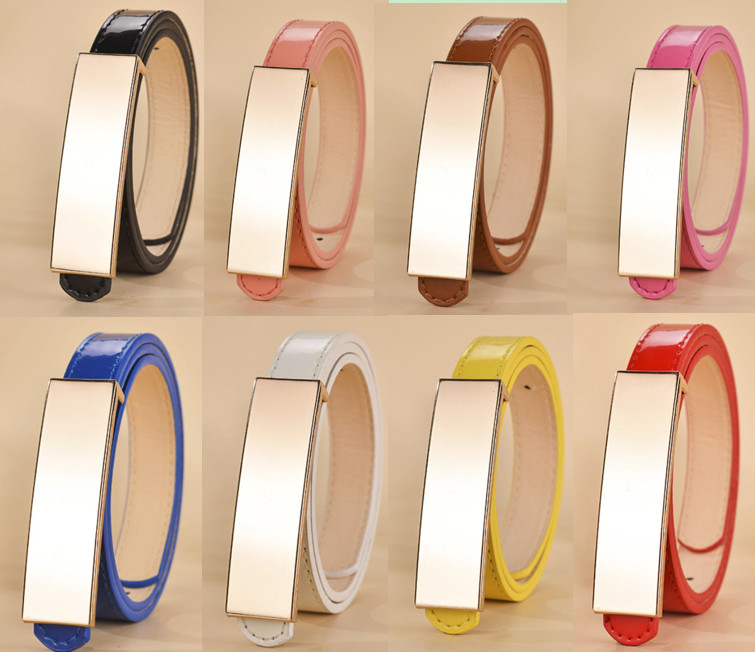 

Designer Kids belt boutique Luxury children metal letter buckles belts mother and daughter waistband Patent Leather all-match accessories A7262, Peach