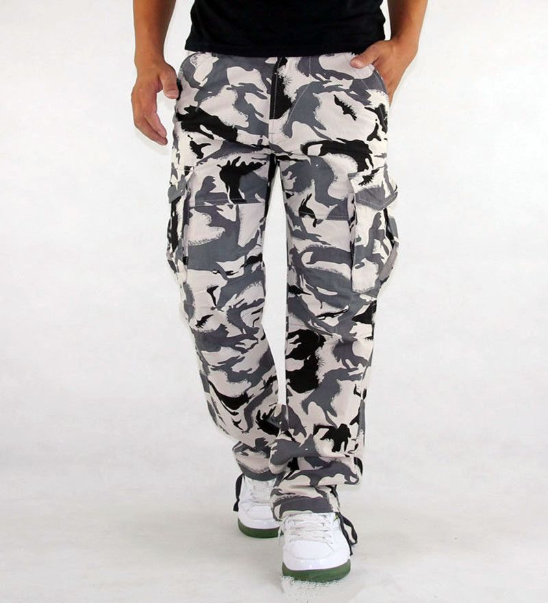 

Men' Cargo Pants Millitary Clothing Tactical Pant Men Combat Camouflage Army Style Camo Workwear Trousers Plus Big Size -XXXL 210518, Black white