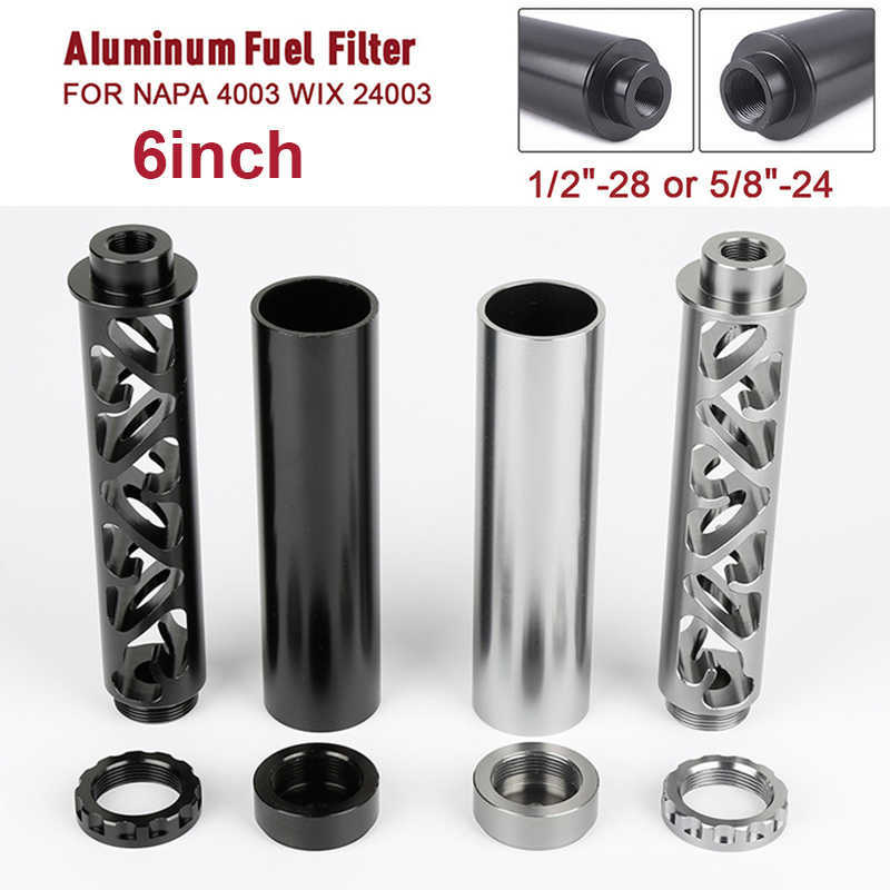 

1/2-28 5/8-24 Solvent Trap 6inch Single Core Car Fuel Filter Auto TrapSolvent Filters FOR NAPA 4003 WIX 24003