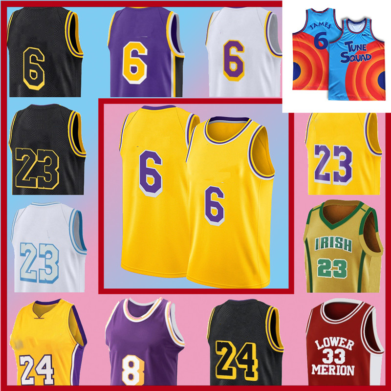 

Space Jam 2 Tune Squad NCAA 6 LBJ 23 3 Anthony Los Bryant Davis Angeles Basketball Jersey james Lower Merion College Lebron Stitched Jersey x2