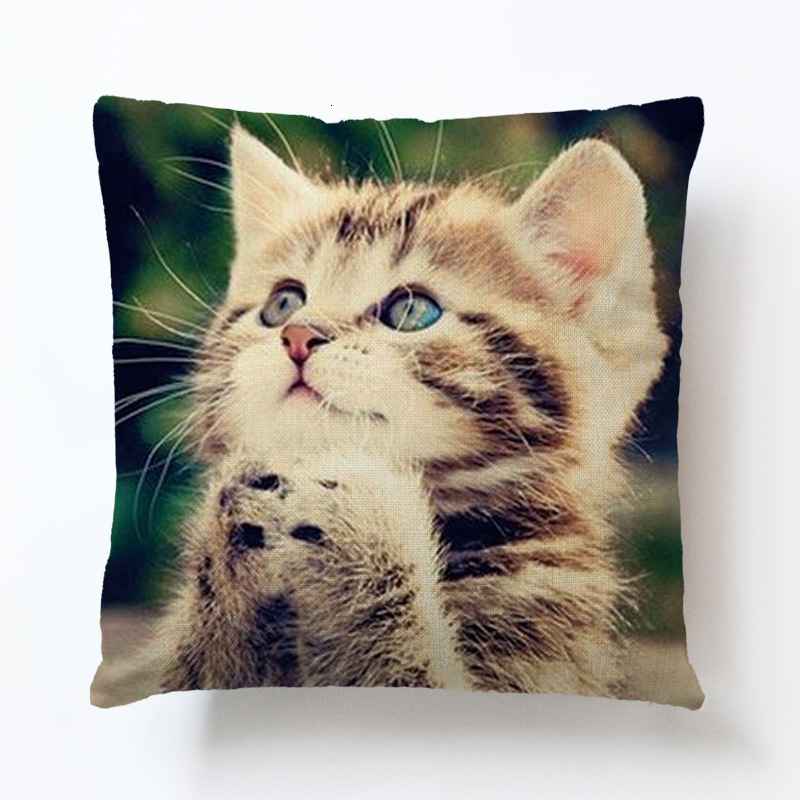 

high of design quality sense pillow cushion linen pillow case car waist lovely kitten without core cushion cover