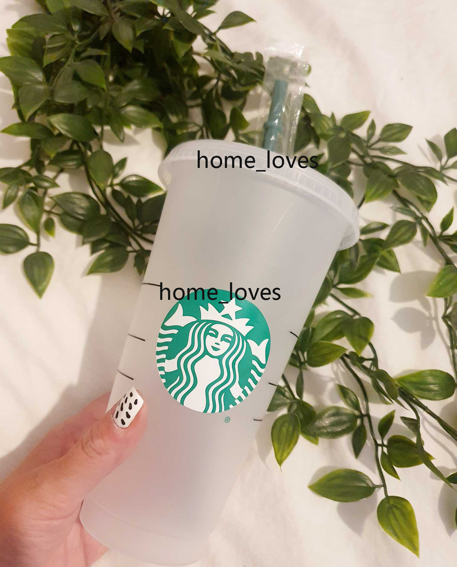 

24OZ/710ml Transparent plastic cups Juice cups that do not change color Reusable beverage cup Starbucks cups with lids and straws Coffe, White