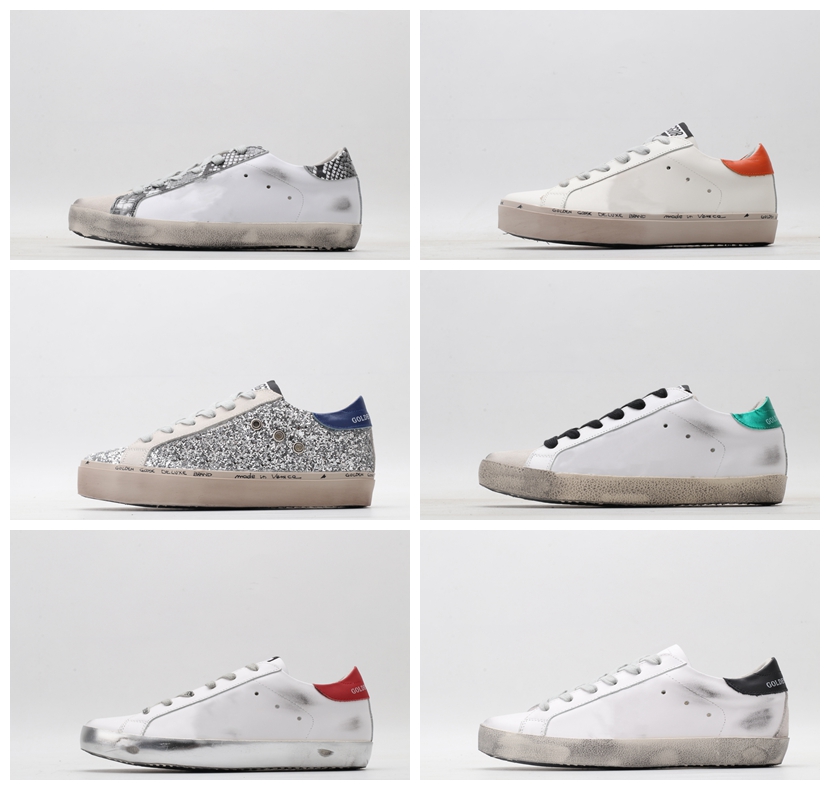 

TOP Quality Sneakers Designer Star Casual Shoes Classic Do-old Dirty Shoe Goose Double height Bottom lace up Leather Trainers Golden Women Man running with logo, 21
