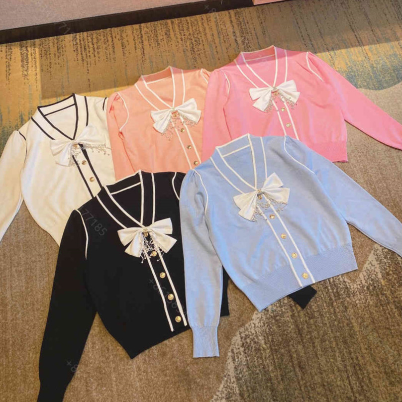 

Autumn brand cc women sweater hoodie Italy high-end wool knit hoodies coat bow long sleeve classic design jacket shirt factory wholesale designer clothes women cc2, Supplementary price difference