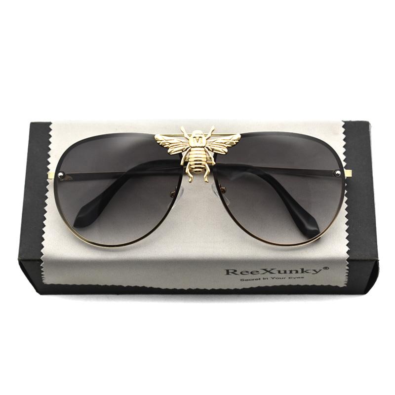 

Sunglasses Vintage Brand Designer Aviation Bee Men Fashion Metal Frame Pilot Sun Glasses For Womens Retro Shades Oculos UV400