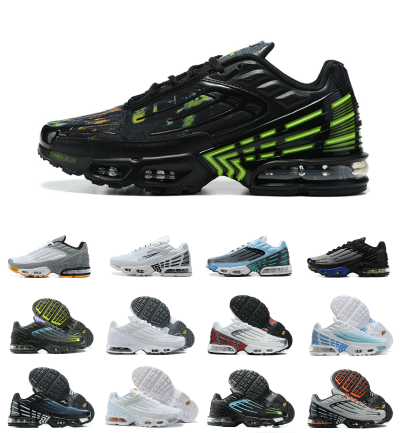 

Mens Tn 3 Plus Tuned III Running Shoes Tns Vast Parachute Crater Deep Royal Trainers Noir Triple Black Wolf Grey White Aquamarine Blue Nebula Hyper Violet Sneakers, Bubble package bag