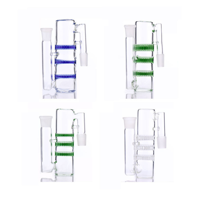 

Hookahs Triple honeycomb perc ashcatcher 14.4mm 18.8mm joint size Wholesale quality HC female male glass ash catchers