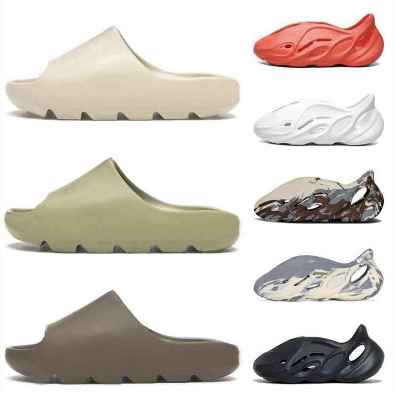 

2021 comfortable kanye slides west slippers desert sand summer brown flat men women beach resin slide sandal mens womens slipper Graffiti Bone Rubber [with box], Customize