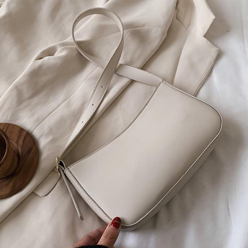 

Evening Bags Women Crossbody Vintage Simply PU Leather Solid Color Zipper Female Shoulder Messenger Bag Lady Chain Travel Handbag Purse