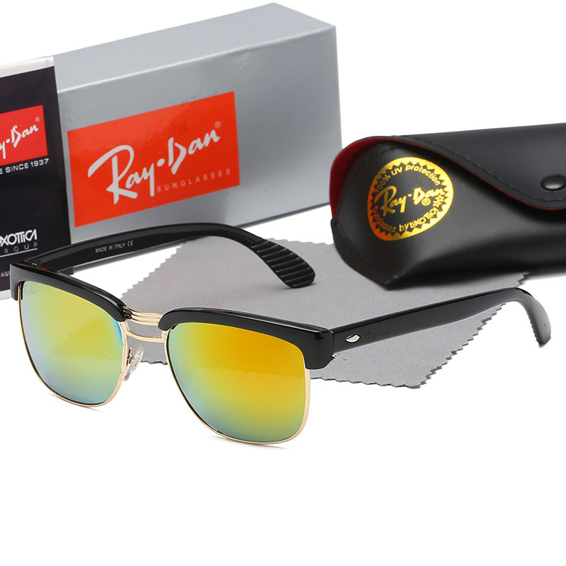 

2021 Designer Ray Men Women For Sunglasses Vintage Pilot Brand Band UV400 Protection Bans Ben wayfarer sun glasses with case 111, White;black