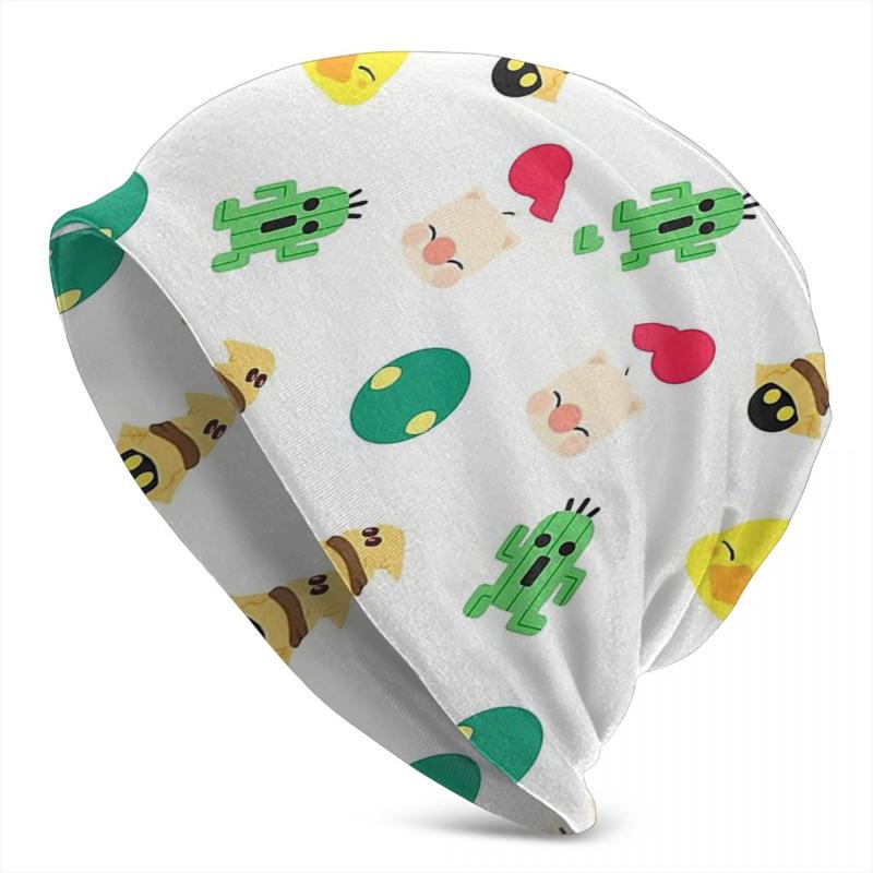 

Berets Pattern Men Women's Beanie Hats Final Fantasy Science Role-playing Game Knit Hat Earmuff Bonnet Skullies Beanies, Black