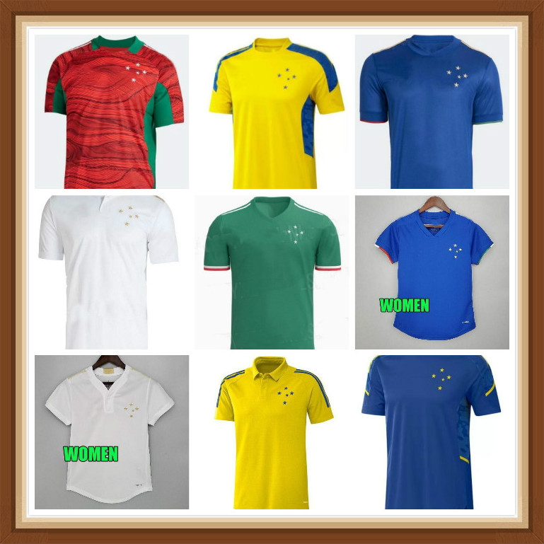 

21 22 Camisa Cruzeiro Centenary Home soccer jerseys 100th anniversary dede Léo M. Moreno Pottker Manoel 100 anos football shirts 2021 2122