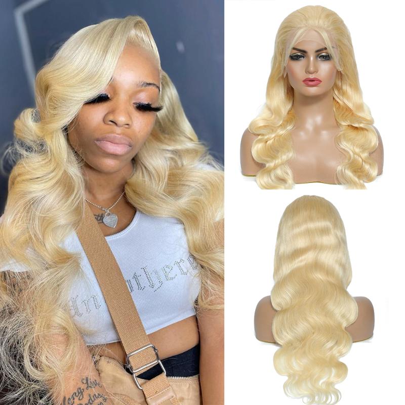 

Lace Wigs ZZY Body Wave Human Hair For Women Transparent HD Glueless Honey Blonde 613 Front Wig Black, As pic