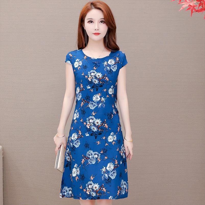

vintage summer cotton korean style womens dresses plus size mother short sleeve o neck thin casual elegant, Black;gray