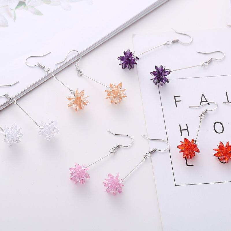 

Dangle & Chandelier 6 Style Fashion Snow Flower CZ Zircon Crystal Earrings For Women Long Tassel Jewelry Gifts Wholesale, Silver