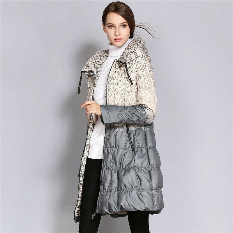 

Womens Fashion Casual Loose Two Tone Hooded Winter Warm Long Coat Jacket Outdoor Women's Trench Coats, Red