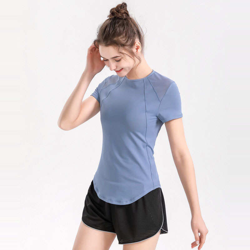 

Lulu ladies tops T-shirt tight-fitting quick-drying stretch sports running fitness yoga short sleeves SIZE S- XL, White