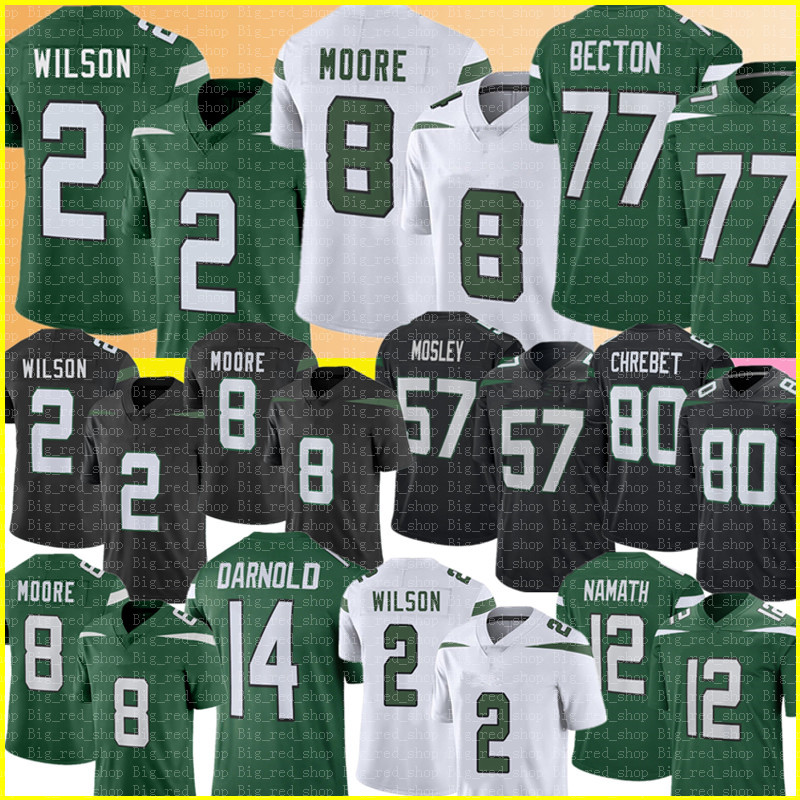 

2 Zach Wilson 8 Elijah Moore Jersey Mekhi Becton C.J. Mosley Football Jerseys Alijah Vera-Tucker Joe Namath Wayne Chrebet Curtis Martin Darnold 77 57 14 WOMEN man Kids, Women {s-xxl} penqiji